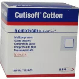 CUTISOFT Bomull kompr.5x5 cm steril, 25X2 stk