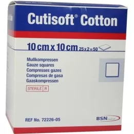 CUTISOFT Bomull kompr. 10x10 cm steril, 25X2 stk
