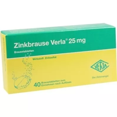 ZINKBRAUSE Verla 25 mg brusetabletter, 40 stk ZINKBRAUSE Verla 25 mg brusetabletter, 40 stk