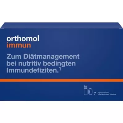 ORTHOMOL Kombinasjonspakke med immun drikkeflaske/tablett.