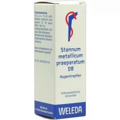 STANNUM METALLICUM praeparatum D 8 øyedråper, 10 ml STANNUM METALLICUM praeparatum D 8 øyedråper, 10 ml