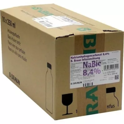 NATRIUMHYDROGENCARBONAT B.Braun 8,4 % glass, 10X250 ml