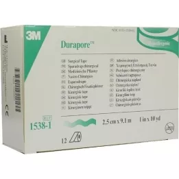 DURAPORE Silkegips 2,5 cmx9,1 m rull, 12 stk