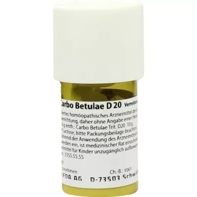 CARBO BETULAE D 20 Triturering, 20 g