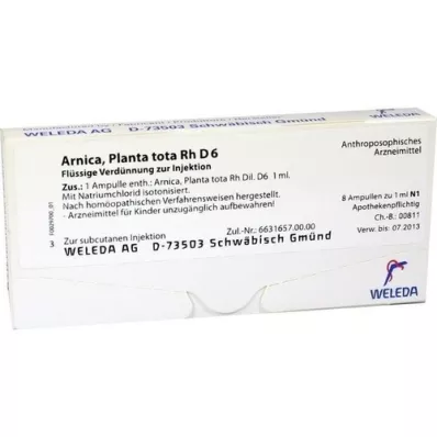 ARNICA PLANTA tota Rh D 6 ampuller, 8X1 ml