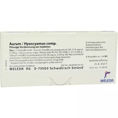AURUM/HYOSCYAMUS komp. ampuller, 8x1 ml AURUM/HYOSCYAMUS komp. ampuller, 8x1 ml