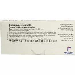 CUPRUM ACETICUM D 4 ampuller, 8X1 ml