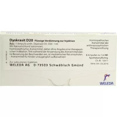 DYSKRASIT D 20 ampuller, 8X1 ml DYSKRASIT D 20 ampuller, 8X1 ml
