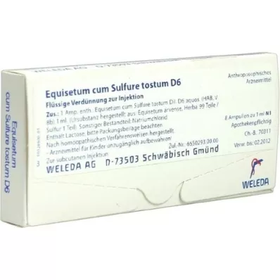 EQUISETUM CUM Svovel tostum D 6 ampuller, 8X1 ml