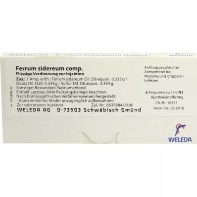 FERRUM SIDEREUM COMP.Ampuller, 8x1 ml FERRUM SIDEREUM COMP.Ampuller, 8x1 ml