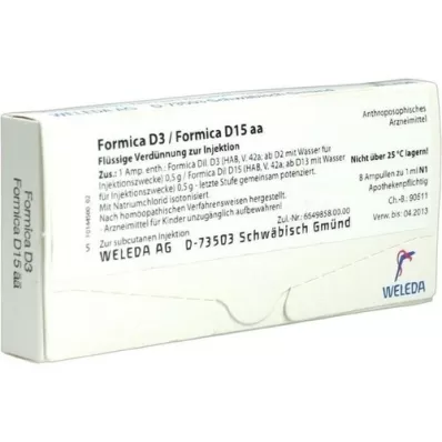 FORMICA D 3/Formica D 15 aa ampuller, 8X1 ml FORMICA D 3/Formica D 15 aa ampuller, 8X1 ml