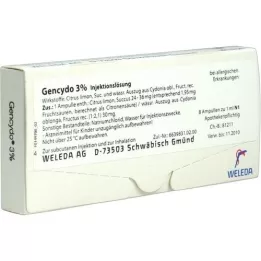 GENCYDO 3 % injeksjonsløsning, 8 stk