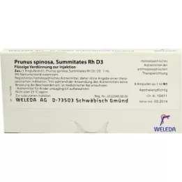 PRUNUS SPINOSA SUMMITATES Rh D 3 ampuller, 8X1 ml