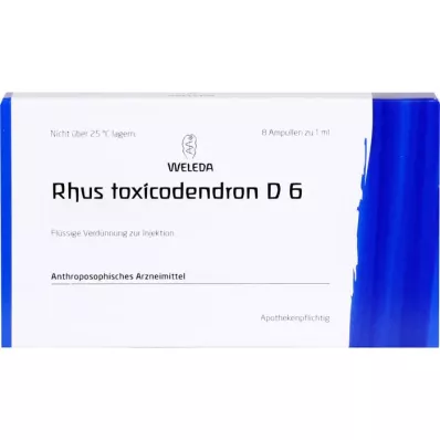 RHUS TOXICODENDRON D 6 ampuller, 8X1 ml