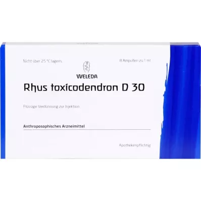 RHUS TOXICODENDRON D 30 ampuller, 8X1 ml