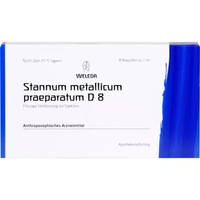 STANNUM METALLICUM praeparatum D 8 ampuller, 8X1 ml