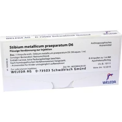 STIBIUM METALLICUM PRAEPARATUM D 6 ampuller, 8X1 ml