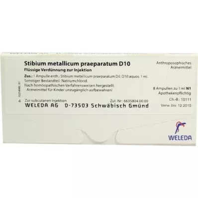 STIBIUM METALLICUM PRAEPARATUM D 10 ampuller, 8X1 ml