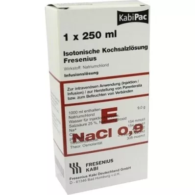 KOCHSALZLÖSUNG 0,9 % plastflaske Fresenius, 250 ml KOCHSALZLÖSUNG 0,9 % plastflaske Fresenius, 250 ml