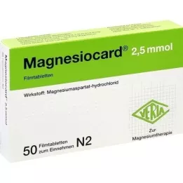 MAGNESIOCARD 2,5 mmol filmdrasjerte tabletter, 50 stk