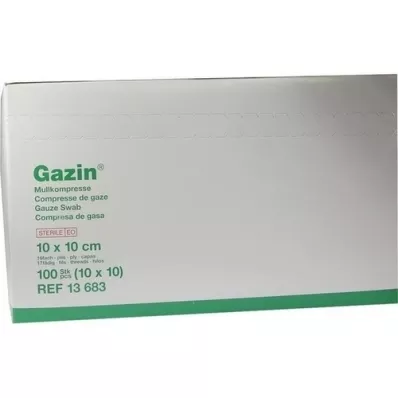 GAZIN Gasbind komp. 10x10 cm steril 16-fold, 10x10 stk GAZIN Gasbind komp. 10x10 cm steril 16-fold, 10x10 stk