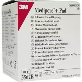 MEDIPORE Plus Pad 3562E steril sårbandasje, 50 stk