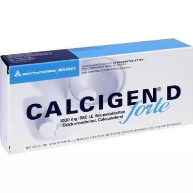 CALCIGEN D forte 1000 mg/880 IE brusetabletter, 40 stk