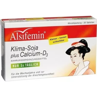 ALSIFEMIN Klima-Soja pluss Calcium D3 tabletter, 30 stk ALSIFEMIN Klima-Soja pluss Calcium D3 tabletter, 30 stk