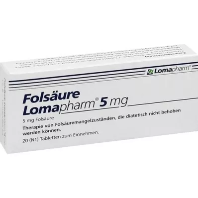 FOLSÄURE LOMAPHARM 5 mg tabletter, 20 stk FOLSÄURE LOMAPHARM 5 mg tabletter, 20 stk