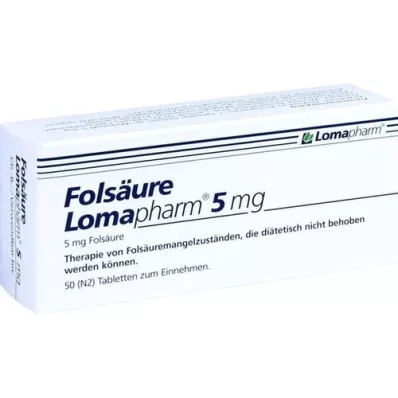 FOLSÄURE LOMAPHARM 5 mg tabletter, 50 stk FOLSÄURE LOMAPHARM 5 mg tabletter, 50 stk