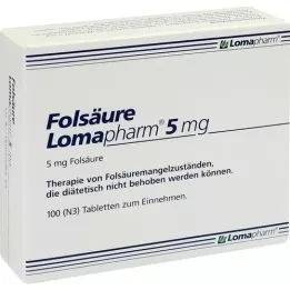 FOLSÄURE LOMAPHARM 5 mg tabletter, 100 stk