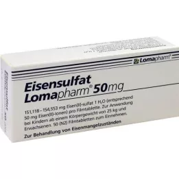 EISENSULFAT Lomapharm 50 mg filmdrasjerte tabletter, 50 stk