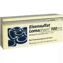 EISENSULFAT Lomapharm 100 mg filmdrasjerte tabletter, 20 stk