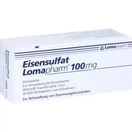 EISENSULFAT Lomapharm 100 mg filmdrasjerte tabletter, 50 tabletter