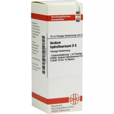 ACIDUM HYDROFLUORICUM D6 Fortynning, 20 ml ACIDUM HYDROFLUORICUM D6 Fortynning, 20 ml