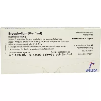 BRYOPHYLLUM 5 % 1 ml injeksjonsvæske, 8X1 ml BRYOPHYLLUM 5 % 1 ml injeksjonsvæske, 8X1 ml