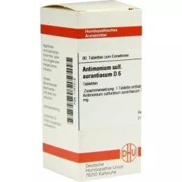 ANTIMONIUM SULFURATUM aurantiacum D 6 tabletter, 80 stk