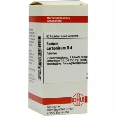BARIUM CARBONICUM D 4 tabletter, 80 stk BARIUM CARBONICUM D 4 tabletter, 80 stk