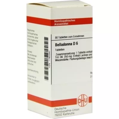 BELLADONNA D 6 tabletter, 80 stk BELLADONNA D 6 tabletter, 80 stk