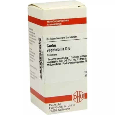 CARBO VEGETABILIS D 6 tabletter, 80 stk CARBO VEGETABILIS D 6 tabletter, 80 stk