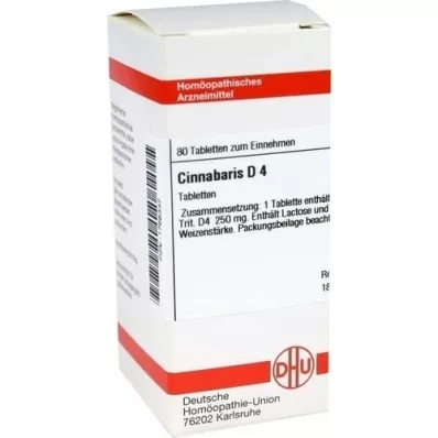 CINNABARIS D 4 tabletter, 80 stk CINNABARIS D 4 tabletter, 80 stk