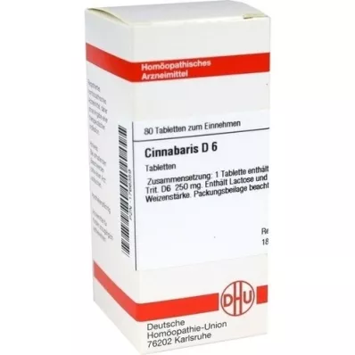 CINNABARIS D 6 tabletter, 80 stk