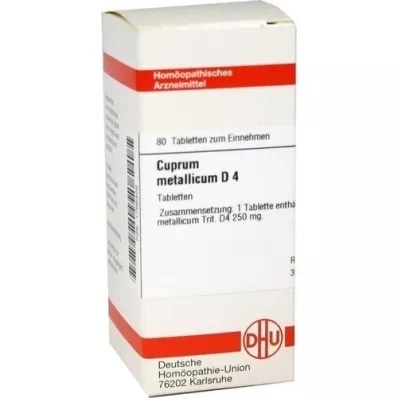 CUPRUM METALLICUM D 4 tabletter, 80 stk CUPRUM METALLICUM D 4 tabletter, 80 stk