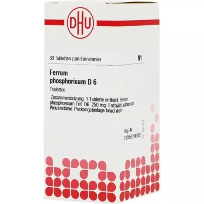 FERRUM PHOSPHORICUM D 6 tabletter, 80 stk