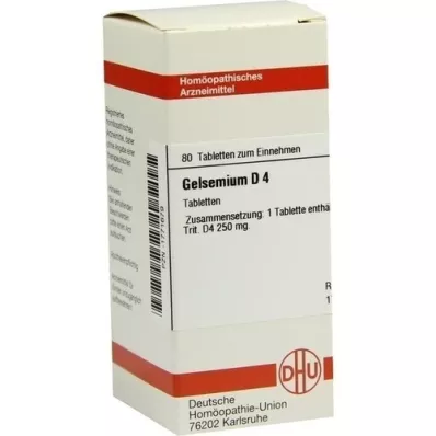 GELSEMIUM D 4 tabletter, 80 stk