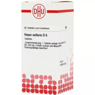 HEPAR SULFURIS D 6 tabletter, 80 stk HEPAR SULFURIS D 6 tabletter, 80 stk