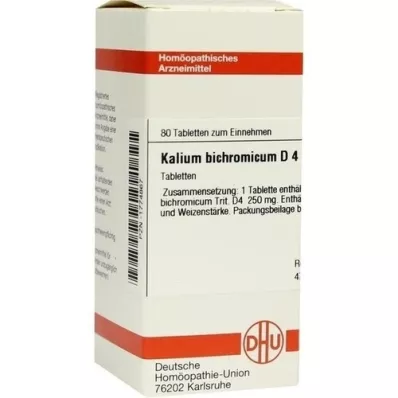 KALIUM BICHROMICUM D 4 tabletter, 80 stk