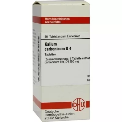 KALIUM CARBONICUM D 4 tabletter, 80 stk KALIUM CARBONICUM D 4 tabletter, 80 stk