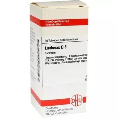 LACHESIS D 6 tabletter, 80 stk LACHESIS D 6 tabletter, 80 stk