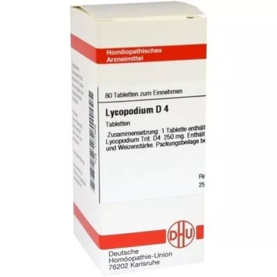 LYCOPODIUM D 4 tabletter, 80 stk